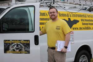 Pictured Here is Mike Cottom Jr. Who Is A Professional Wildlife Exterminator And Wildlife Exclusion Expert That Works All Over The State Of Ohio On Behalf Of Homeowners And Business Owners.