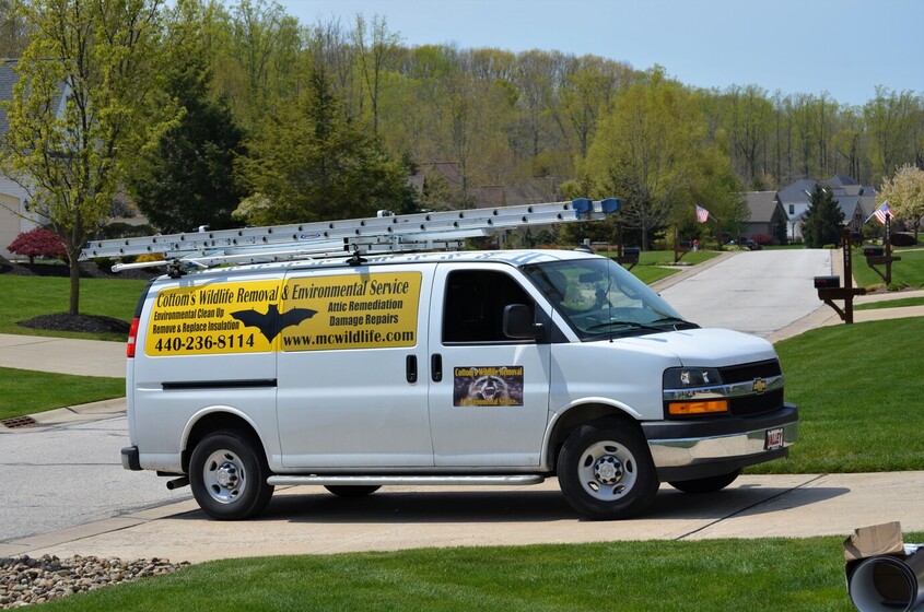 Spray Foam Insulation Truck Parked In A Customer's Driveway In Ohio