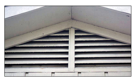Closed and repaired raccoon entry hole