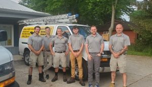 Pictured Here Are 6 Professional Pigeon Control Experts That Work In Ohio Installing Pigeon Netting And Bird Spikes